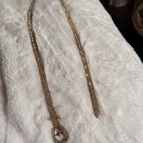 “Sparkly Rhinestone Belt / Necklace – Gold & Silver Statement Accessory - Picture 3 of 11